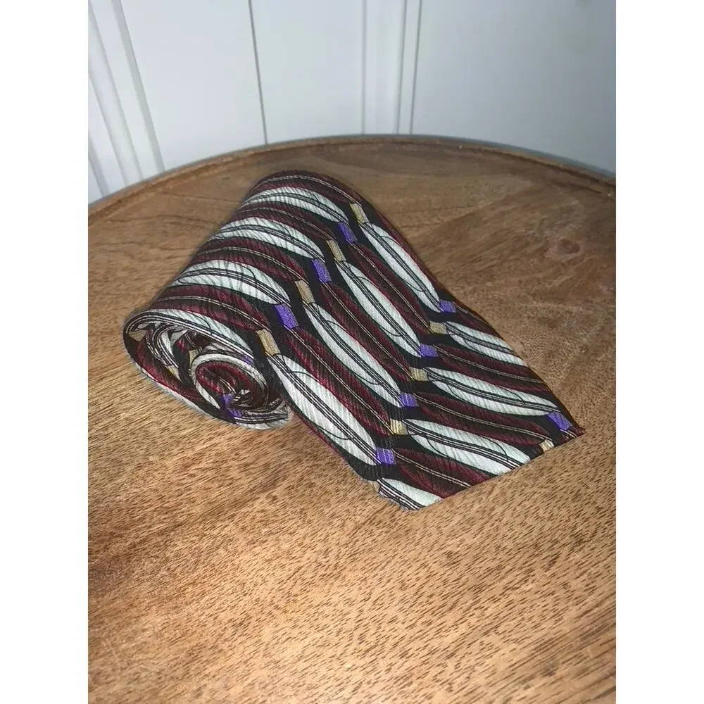 Matrix Men's Multicolor Striped Silk Necktie Classic‎ Width & Length